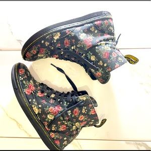 Dr Martens Floral Ankle Boots